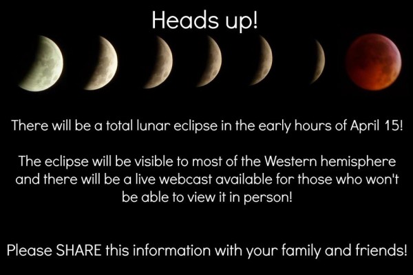 Total Lunar Eclipse Tetrad Begins On April 15 | Beauty of Planet Earth